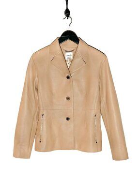 Hermès 2024 Beige Camel Goatskin Leather Equestrian Jacket